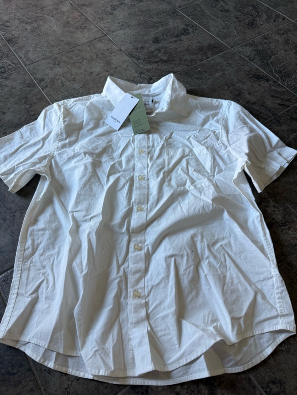 Goodfellow & Co White Short-Sleeve Button-Up Shirt